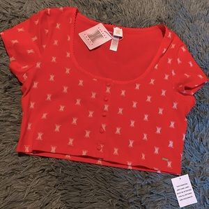 Savage X Fenty Womens Red Crop Shirt